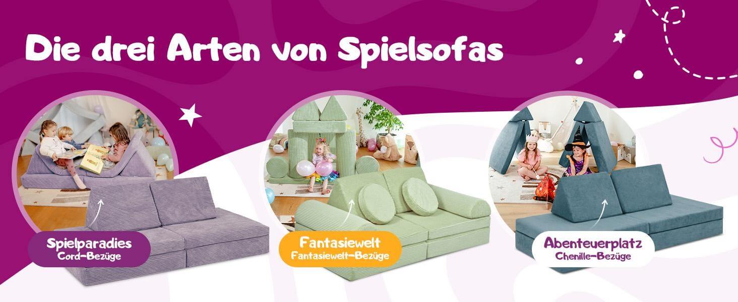 Die 3 Arten von modularen Linodino Spielsofas