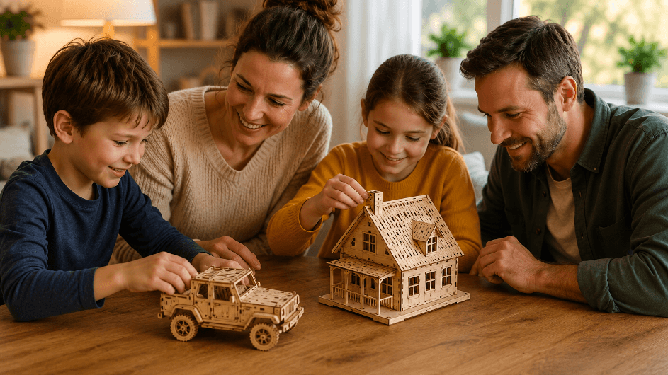 Gemeinsam bauen statt auf den Bildschirm schauen: Warum 3D Holzpuzzles ein ideales Familienprojekt sind